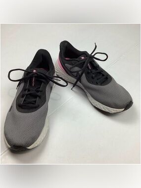 Nike Revolution Gray and Pink Athletic Sneakers